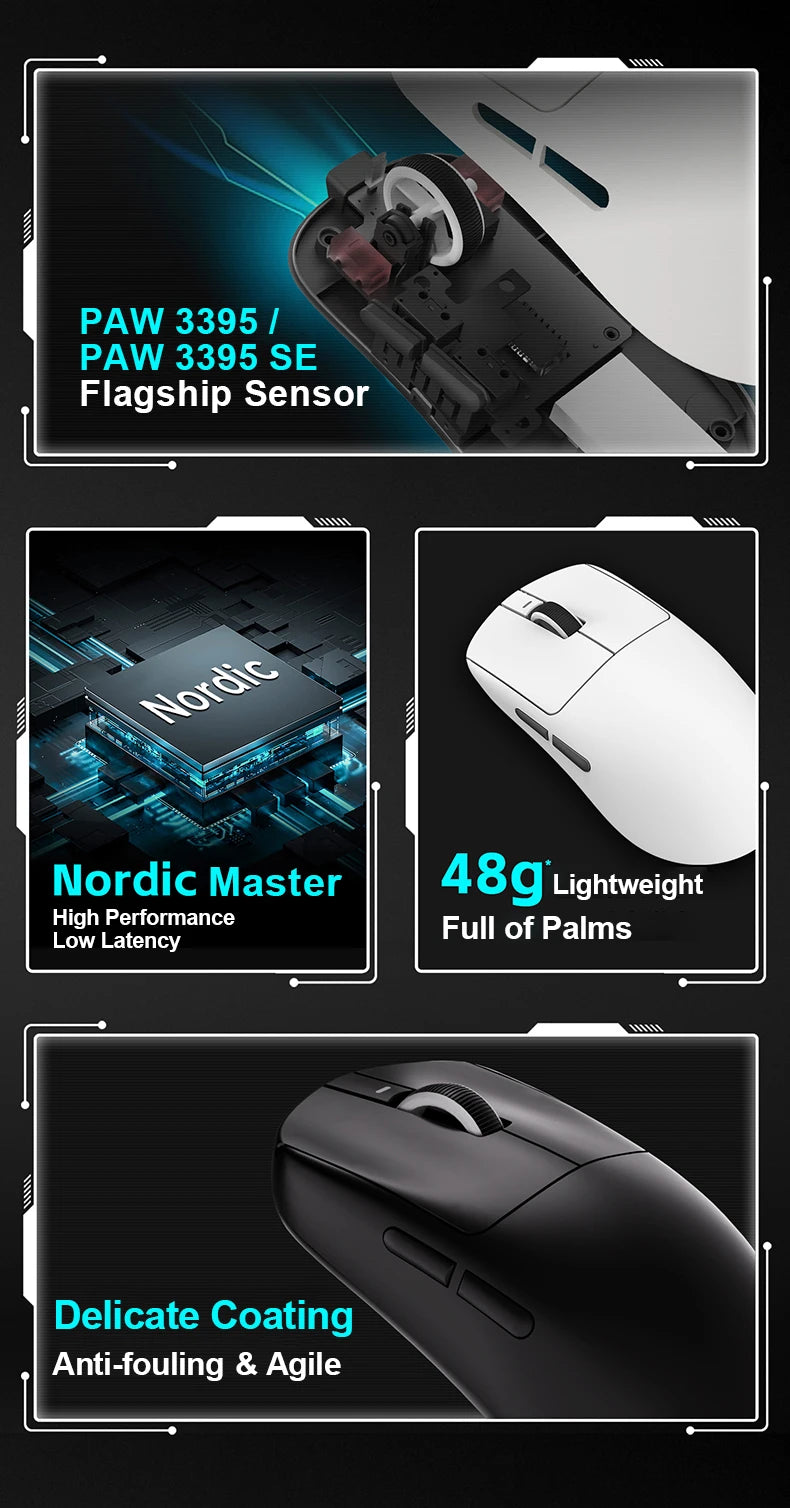 ro Wireless Gaming Mouse – PAW3395, 26,000 DPI, Ultra-Light