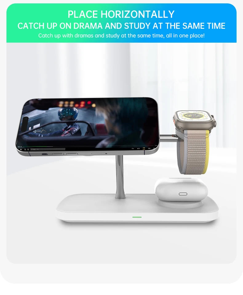 Qi-Certified 15W Magnetic Wireless Charging Station – Apple Devices