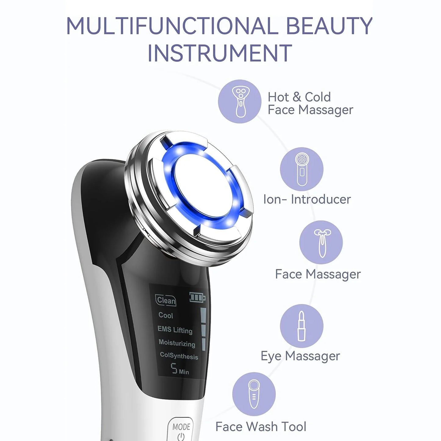 Anlan Multifunction Beauty Device – EMS Lifting, Deep Cleansing & LED Therapy