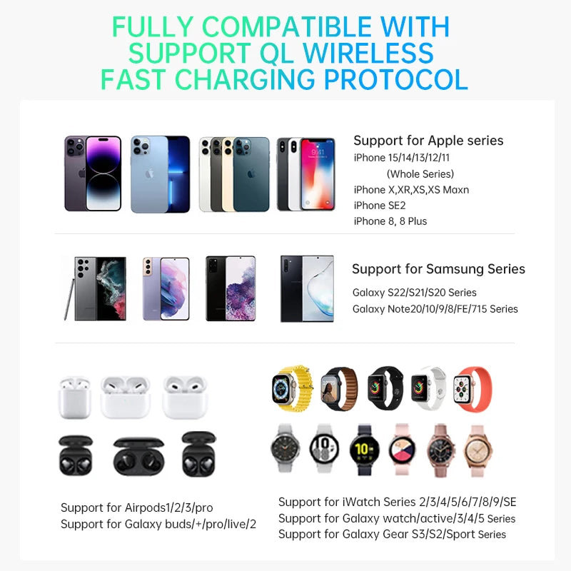 Qi-Certified 15W Magnetic Wireless Charging Station – Apple Devices