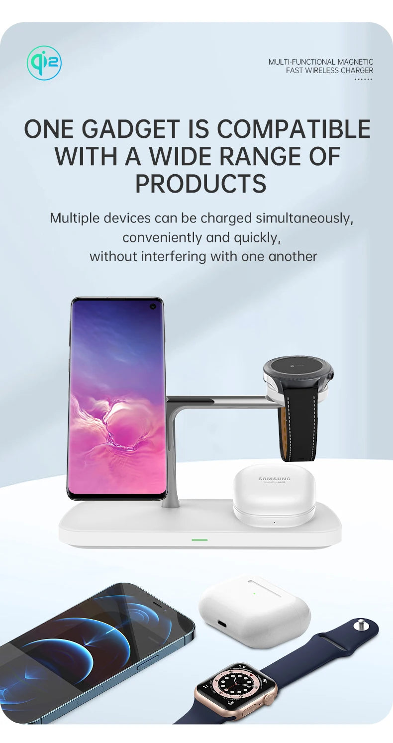 Qi-Certified 15W Magnetic Wireless Charging Station – Apple Devices