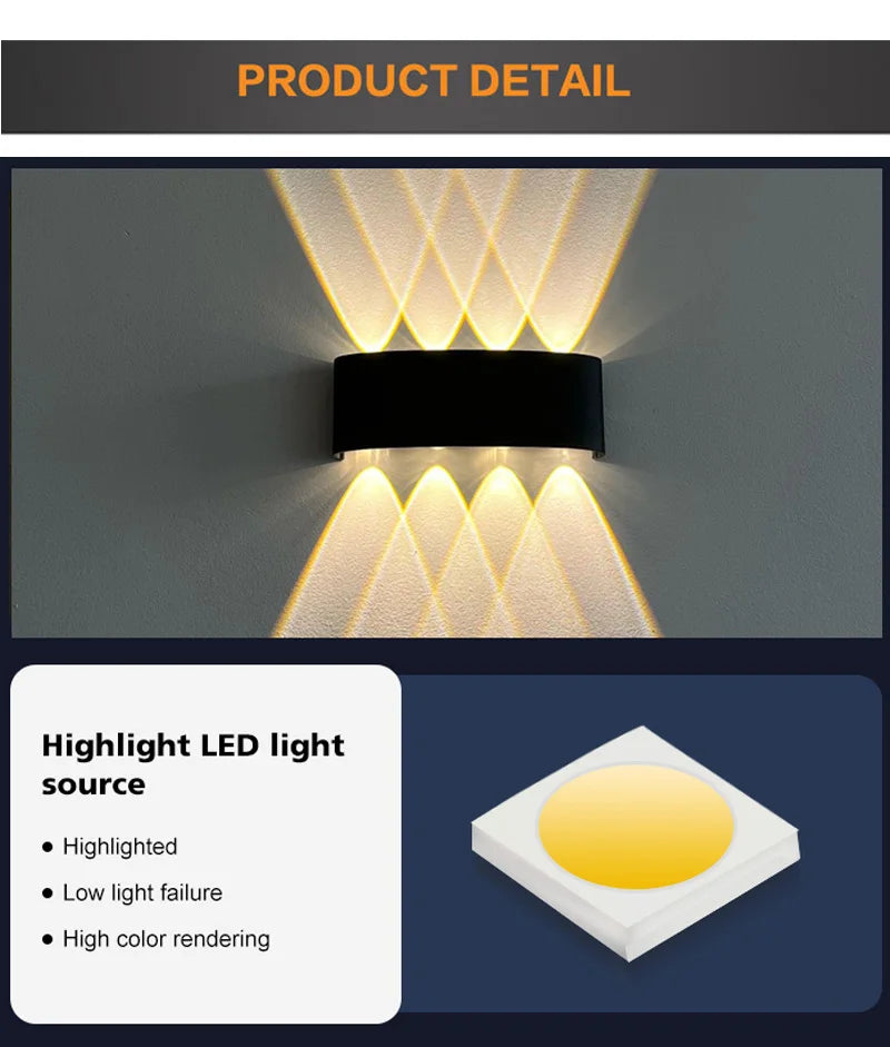 ErtimeLED IP65 Up & Down LED Wall Light | Indoor Outdoor Waterproof Sconce (2W–12W)