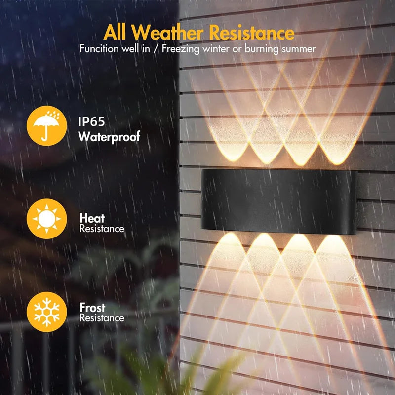 ErtimeLED IP65 Up & Down LED Wall Light | Indoor Outdoor Waterproof Sconce (2W–12W)