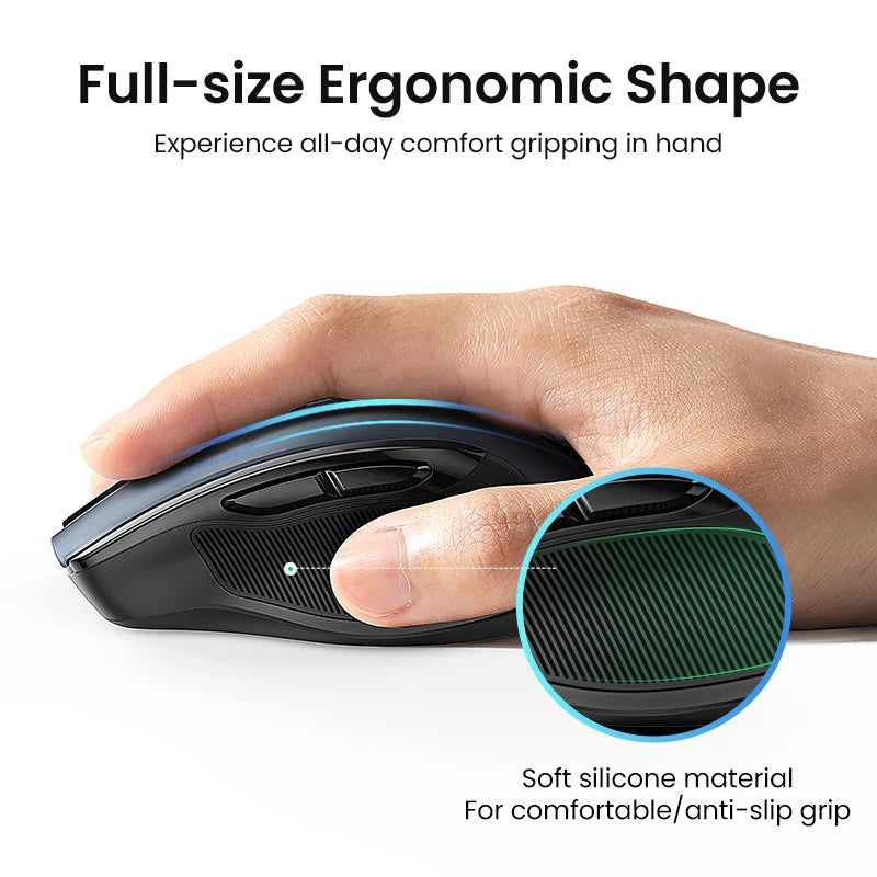UGREEN MU006 Wireless Mouse – Bluetooth 5.0 & 2.4G, 4000 DPI, Silent Ergonomi