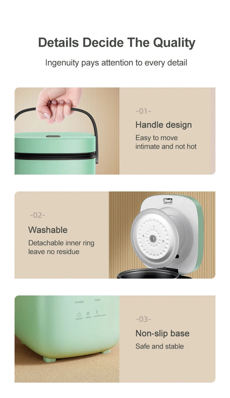 BALASHOV 1.2L Mini Electric Rice Cooker – Compact 200W Rice & Porridge Cooker