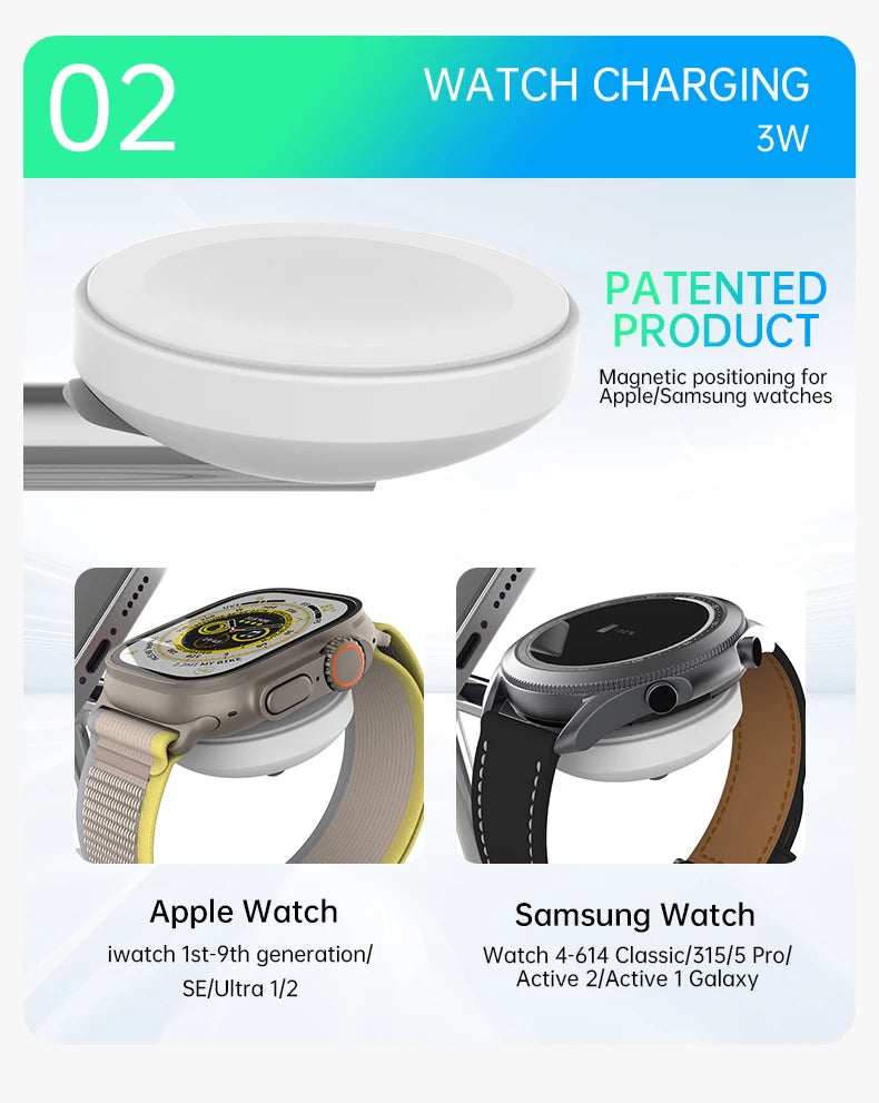 Qi-Certified 15W Magnetic Wireless Charging Station – Apple Devices