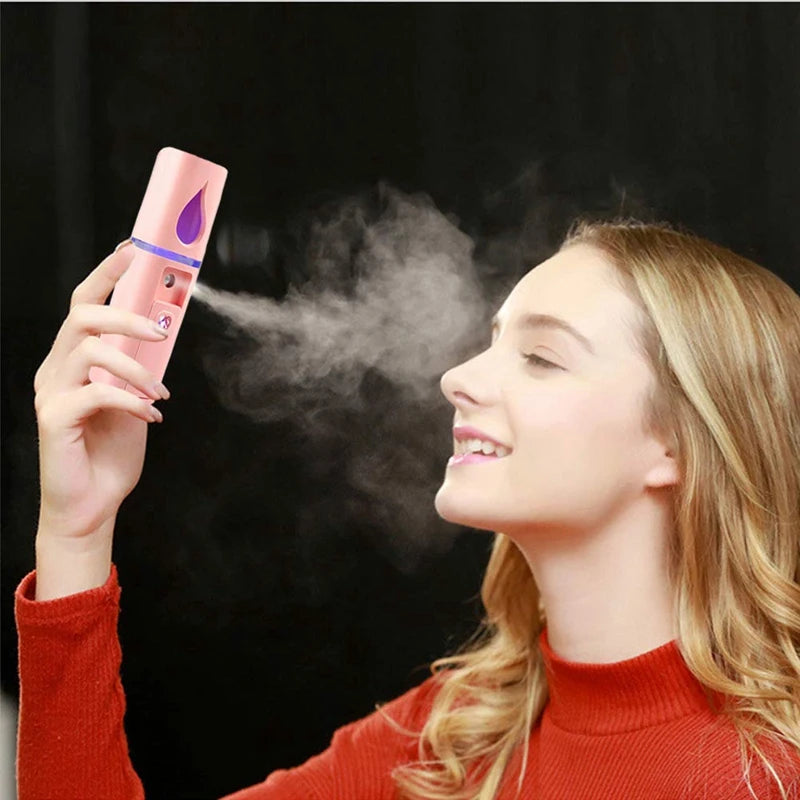 Portable Nano Facial Mister Mini Steamer – USB Rechargeable Cold Spray Hydration Device