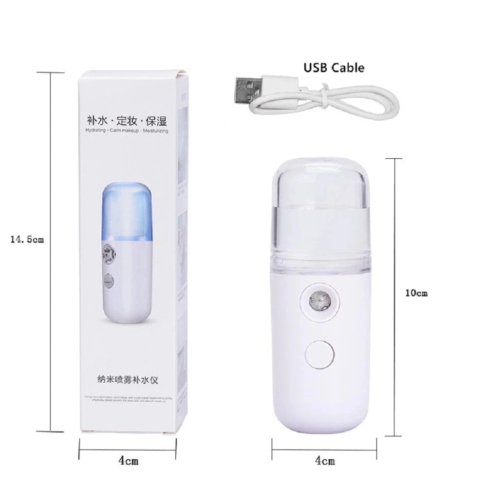 Nano Facial Mist Sprayer – USB Rechargeable Cold Spray Skin Hydration Device