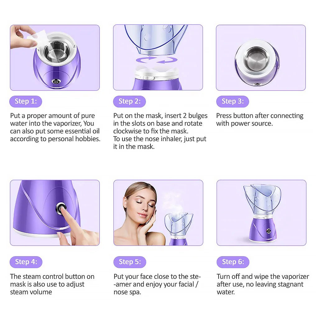 Semimesei Facial Steamer – Electric Cold Mist Skin Hydration & Pore Care Device