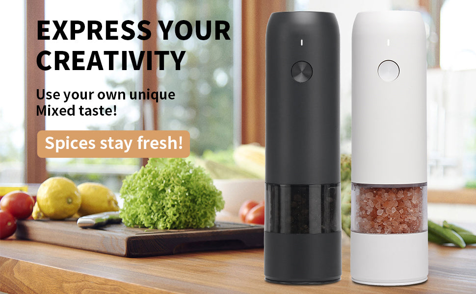 Rechargeable Electric Salt & Pepper Grinder – Adjustable Coarseness with LED & USB-C