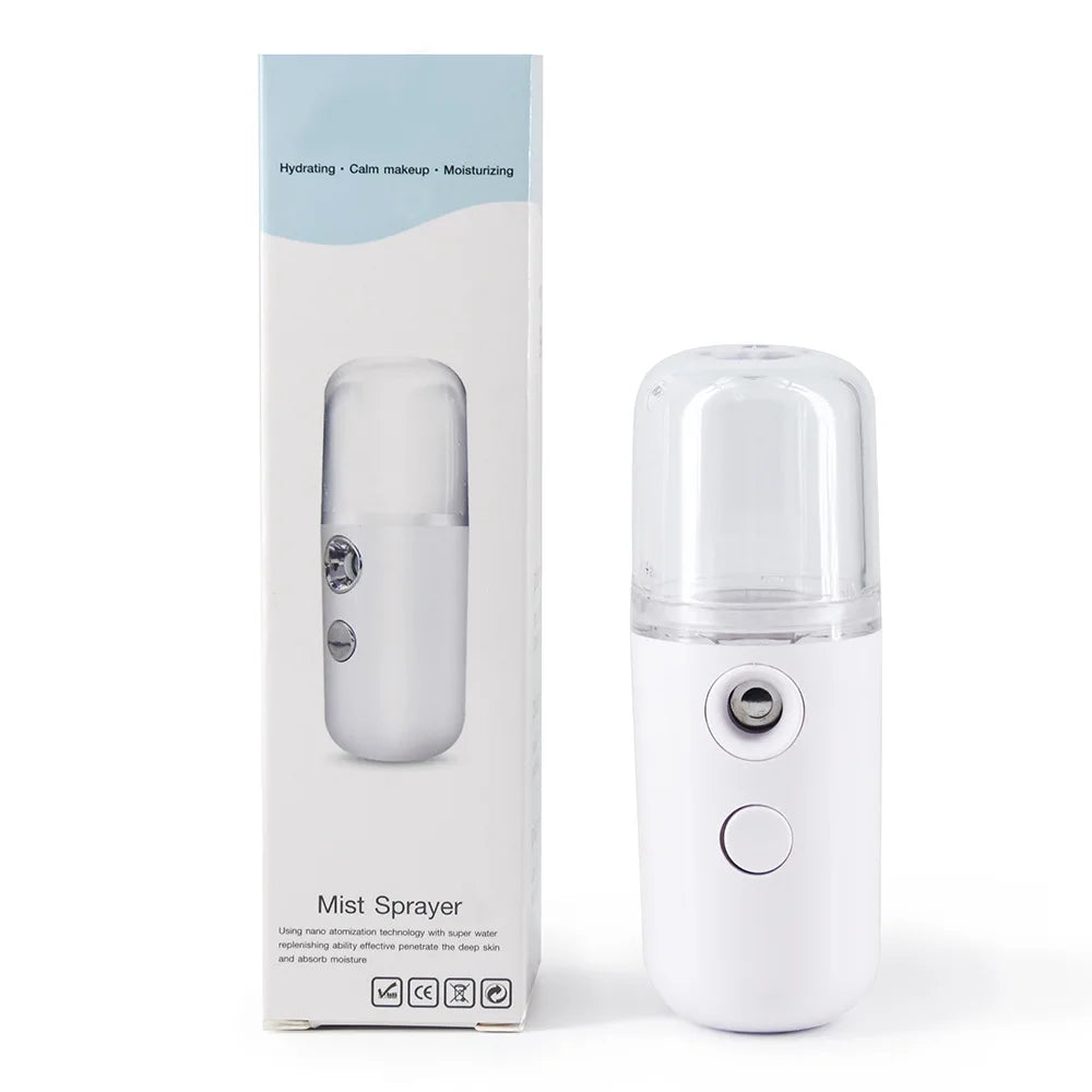 Nano Facial Mist Sprayer – USB Rechargeable Cold Spray Skin Hydration Device