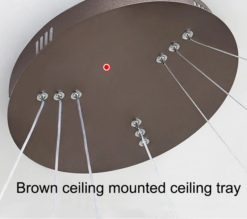 MAN TANG JIN Modern LED Pendant Chandelier | Adjustable Ring Sizes, Smart Dimming