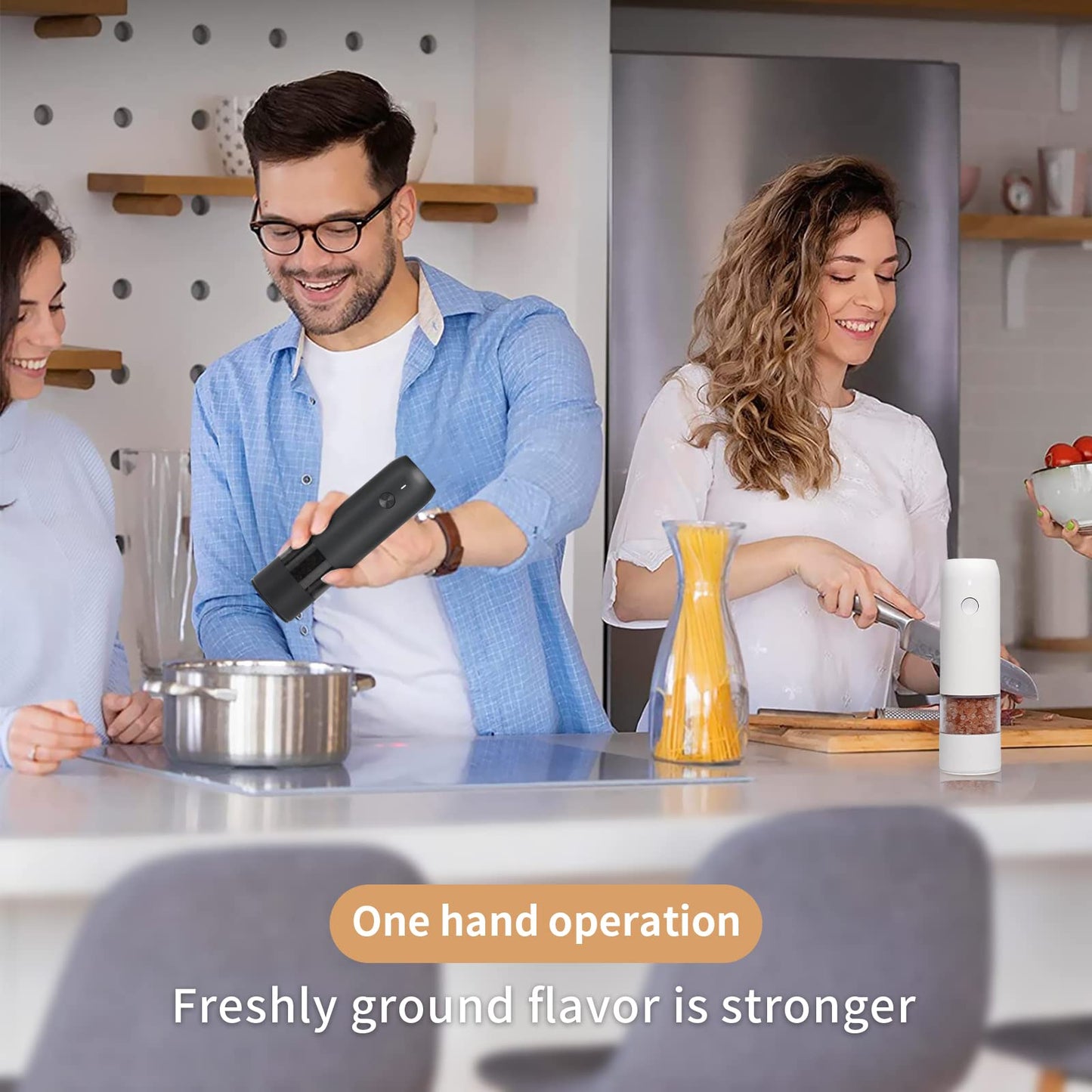 Rechargeable Electric Salt & Pepper Grinder – Adjustable Coarseness with LED & USB-C