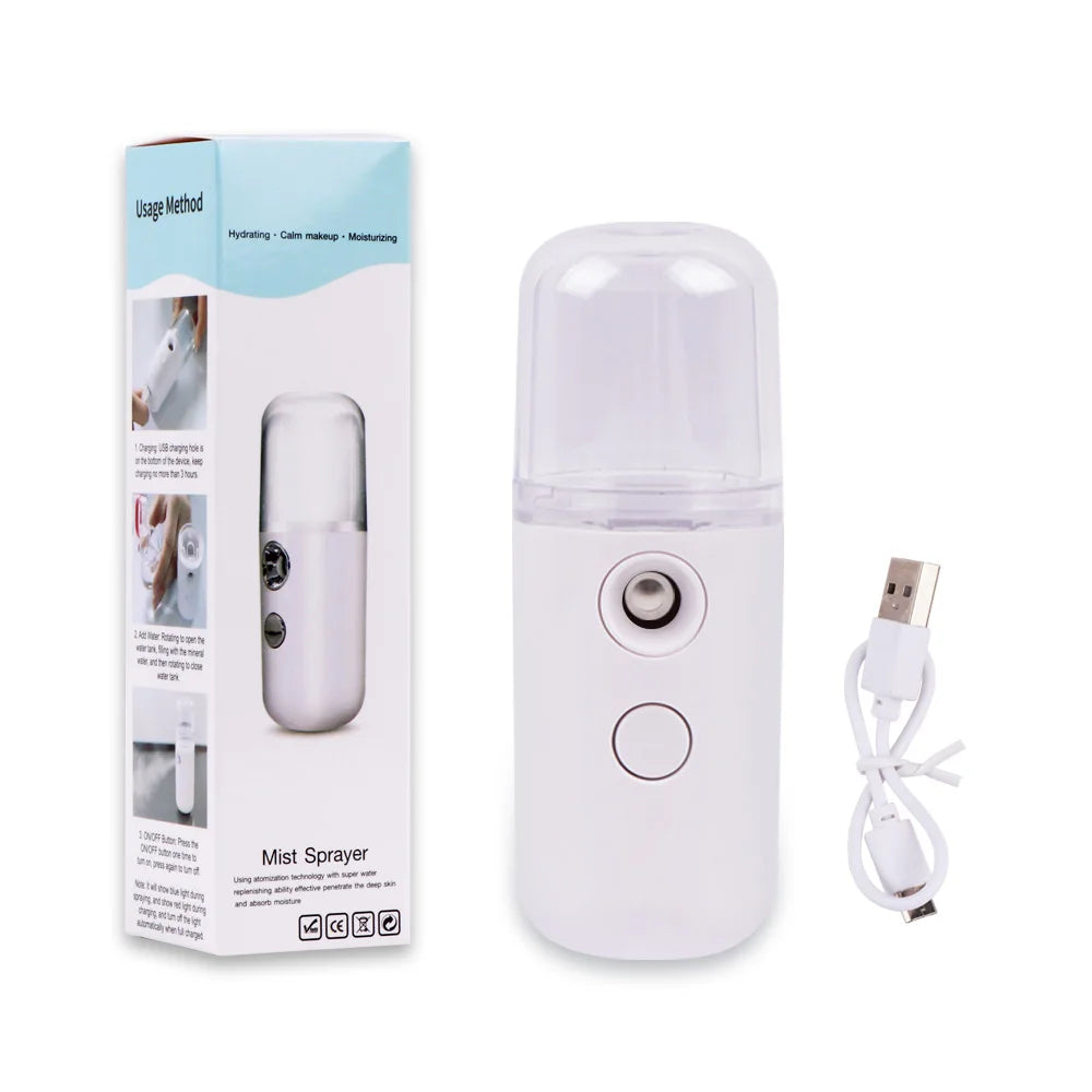 SALORIE Nano Facial Mist Sprayer – Rechargeable 30ml Ionic Face Spray for Skin Hydration