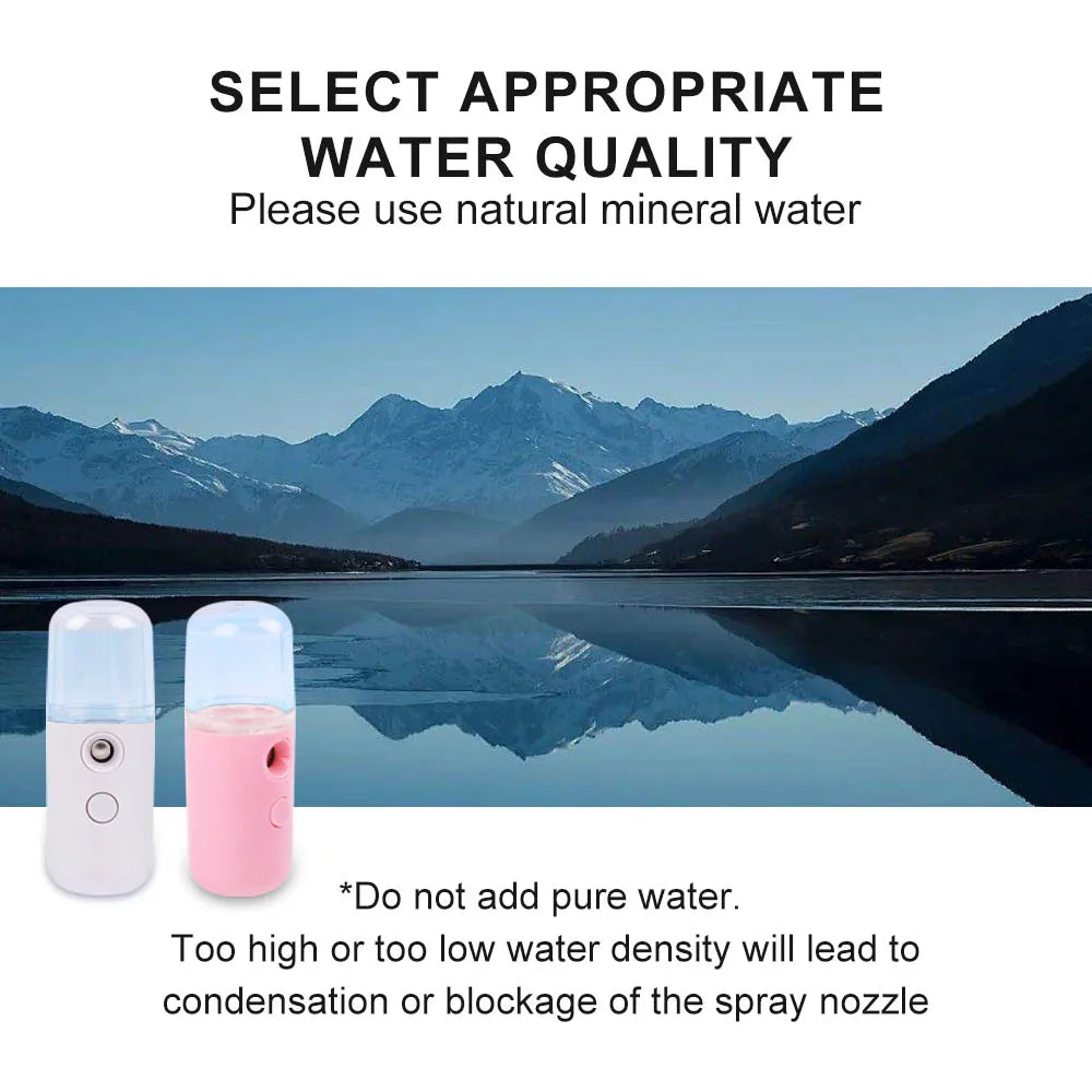 SALORIE Nano Facial Mist Sprayer – Rechargeable 30ml Ionic Face Spray for Skin Hydration