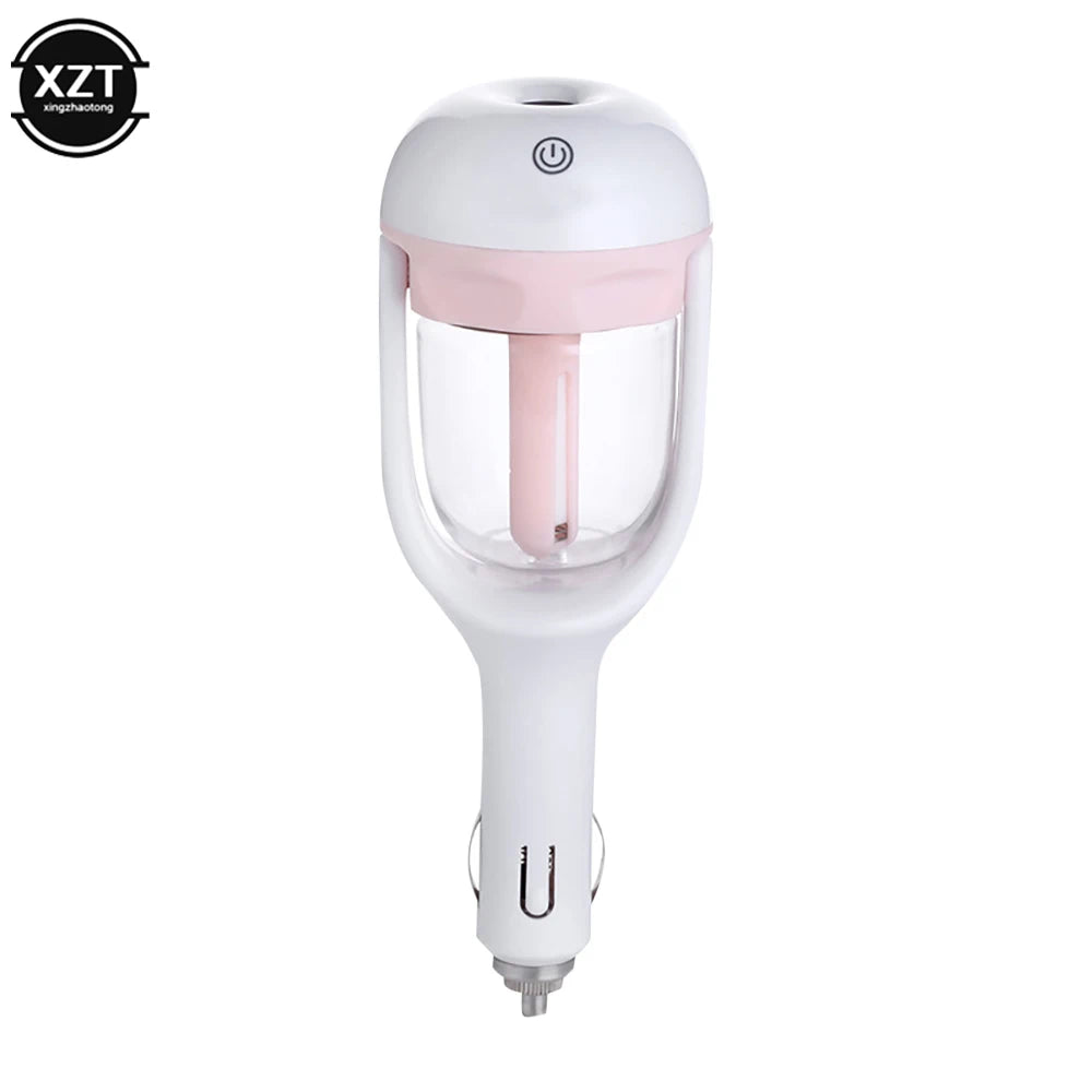 Car Air Humidifier & Negative Ion Purifier with Aroma Diffuser – Mini USB Mist Maker (12V Vehicle Power)