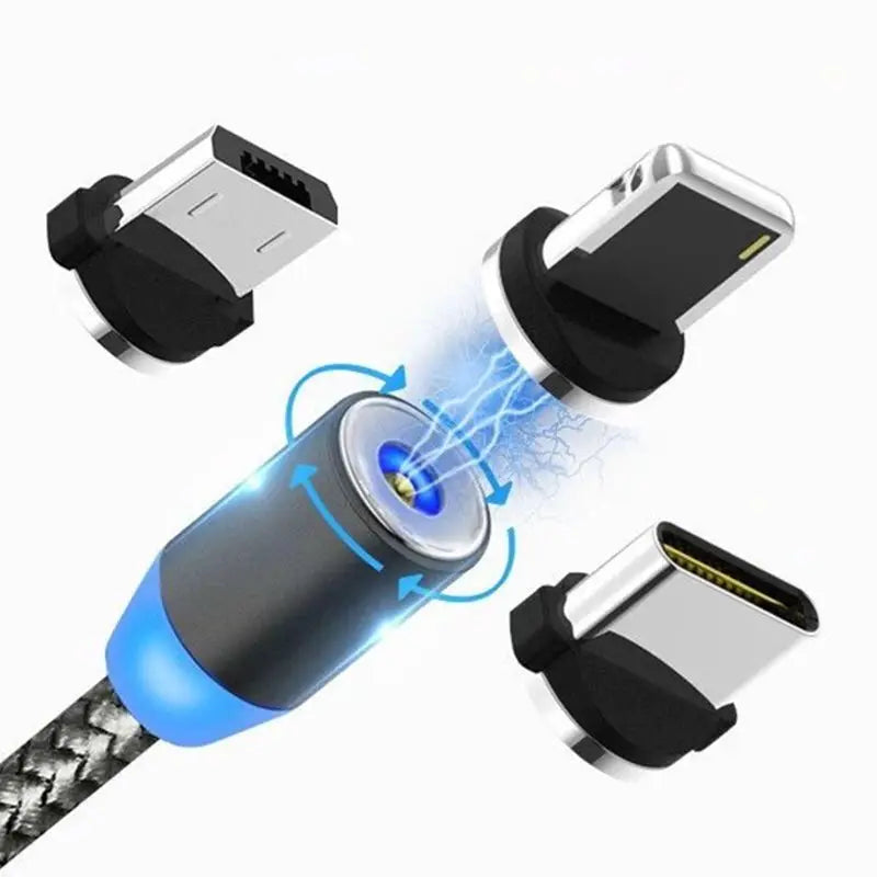 Magnetic Charging Cable 1m – Micro USB & Type-C Nylon Cable for Android Devices