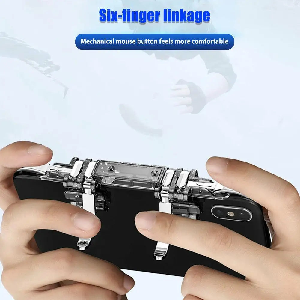 PUBG 6 Finger Controller – Mobile Gaming Trigger Accessory Kit for FPS Game