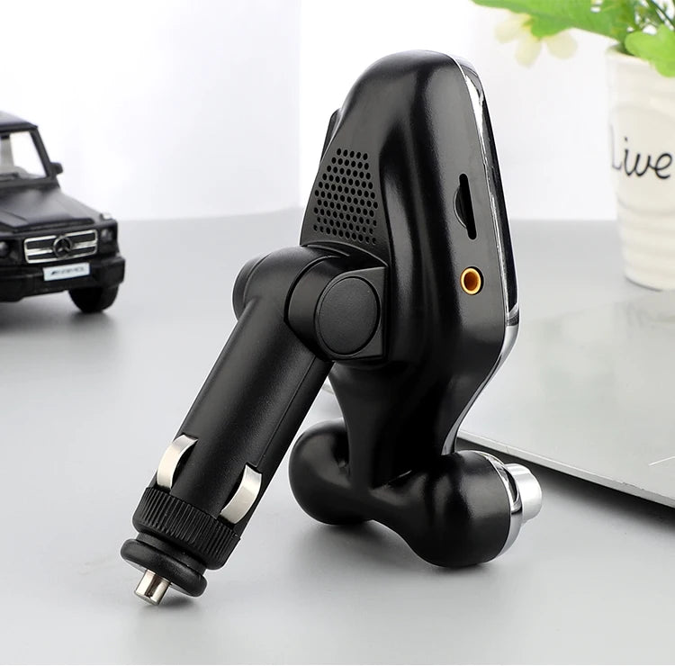 JINSERTA Bluetooth FM Transmitter with Dual USB QC3.0 Fast Charging & TFT Display – Hands-Free Car Kit (BT 5.0)