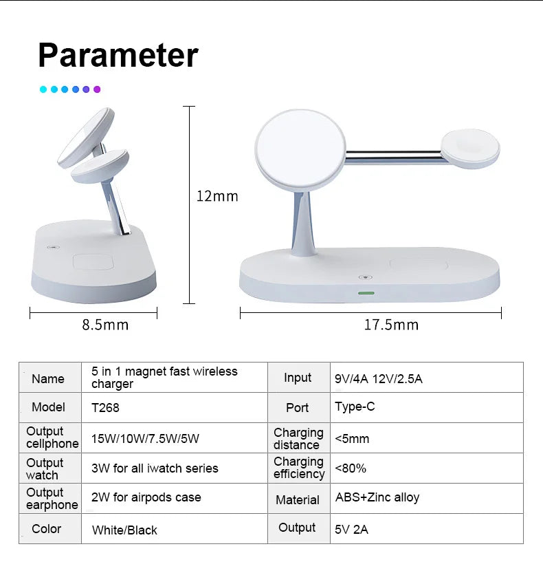 MagSafe Wireless Charging Station with LED Indicator – Apple Only