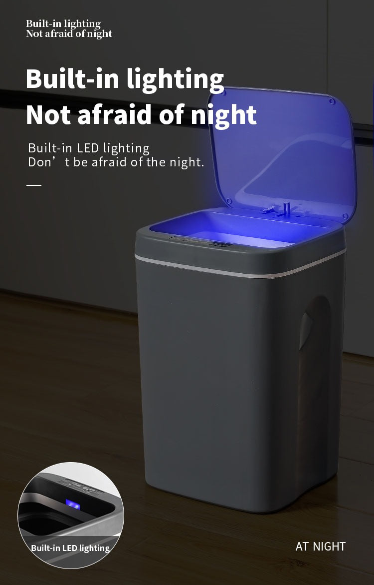Touchless Sensor Trash Can 16L – Round Infrared Garbage Bin with Deodorizer Slot