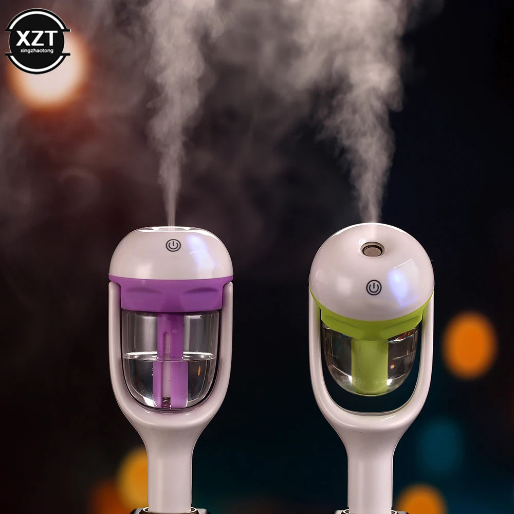 Car Air Humidifier & Negative Ion Purifier with Aroma Diffuser – Mini USB Mist Maker (12V Vehicle Power)