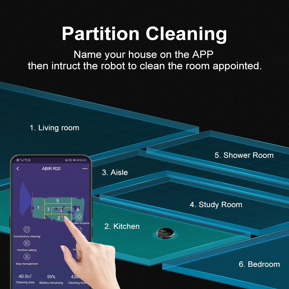 ABIR X8 Smart Robot Vacuum Cleaner – Dual Laser SLAM, Y-Shape Mopping, 3-Year Warranty