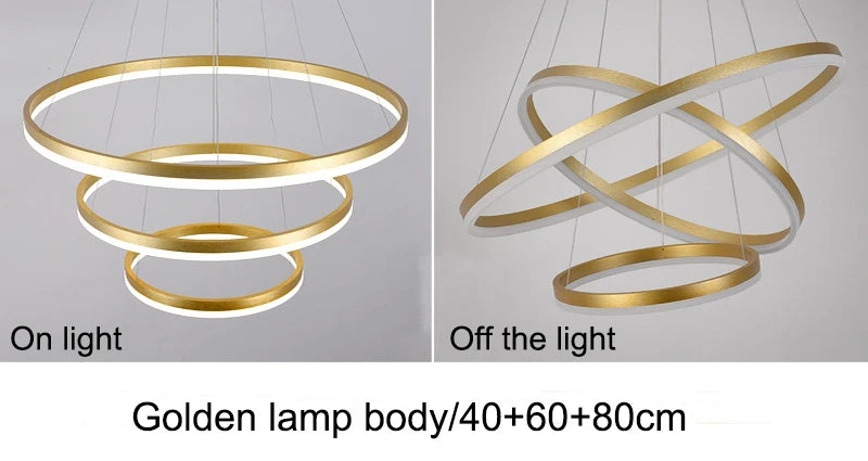 MZXFA Smart LED Pendant Chandelier | Adjustable Ring Sizes, Warm/Neutral/Cool Light