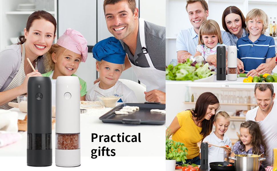 Rechargeable Electric Salt & Pepper Grinder – Adjustable Coarseness with LED & USB-C