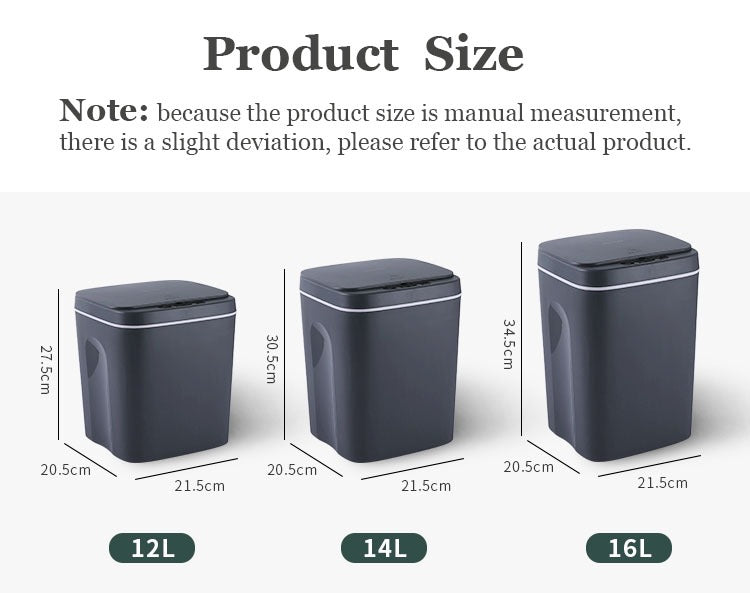 Touchless Sensor Trash Can 16L – Round Infrared Garbage Bin with Deodorizer Slot