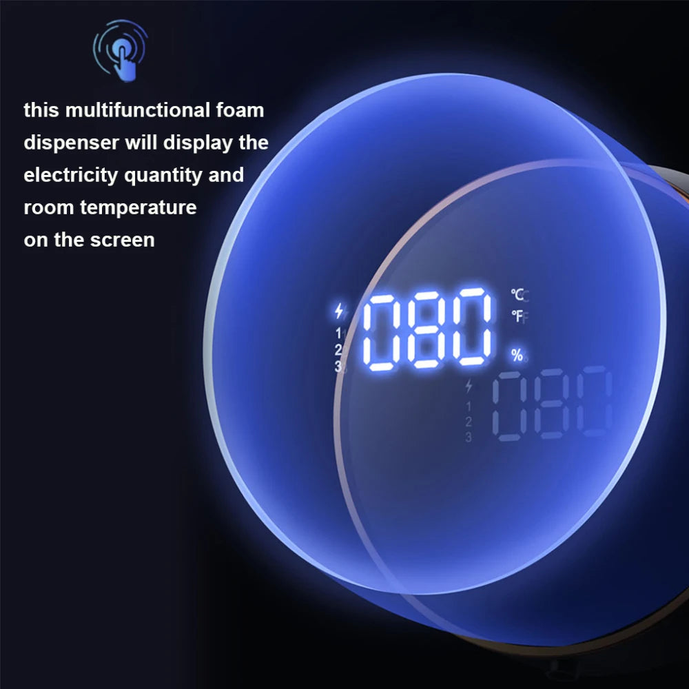 Touchless Automatic Foam Soap Dispenser – Wall Mount, 3-Level Adjustable, 2000mAh Battery