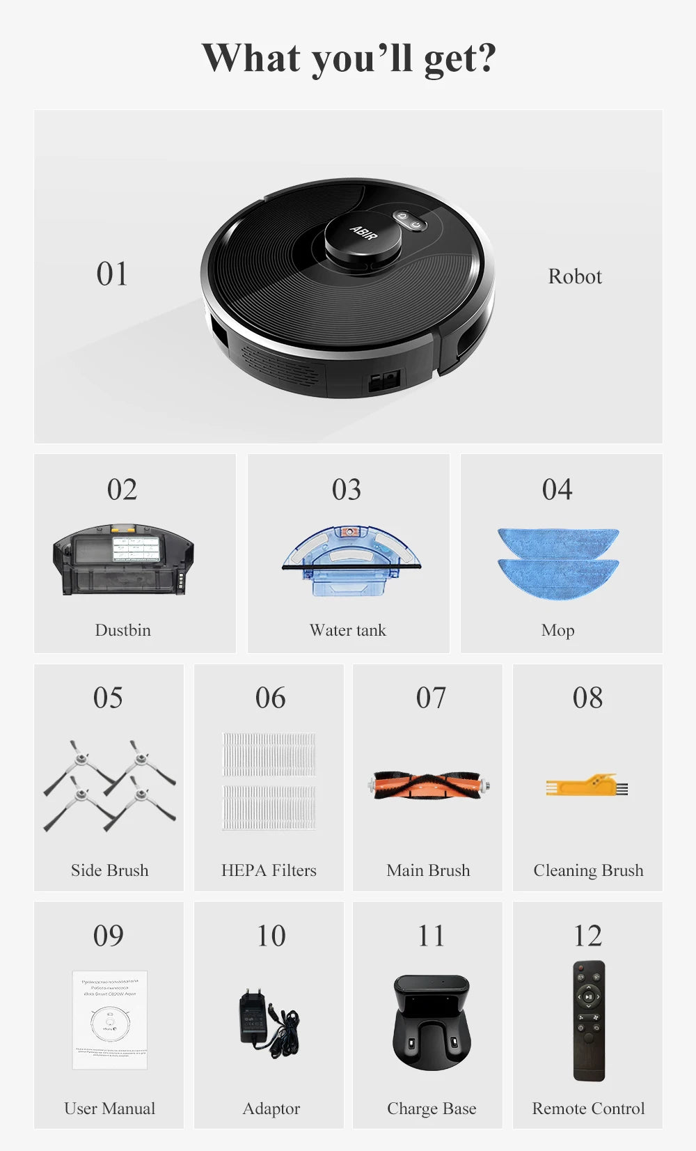 ABIR X8 Smart Robot Vacuum Cleaner – Dual Laser SLAM, Y-Shape Mopping, 3-Year Warranty
