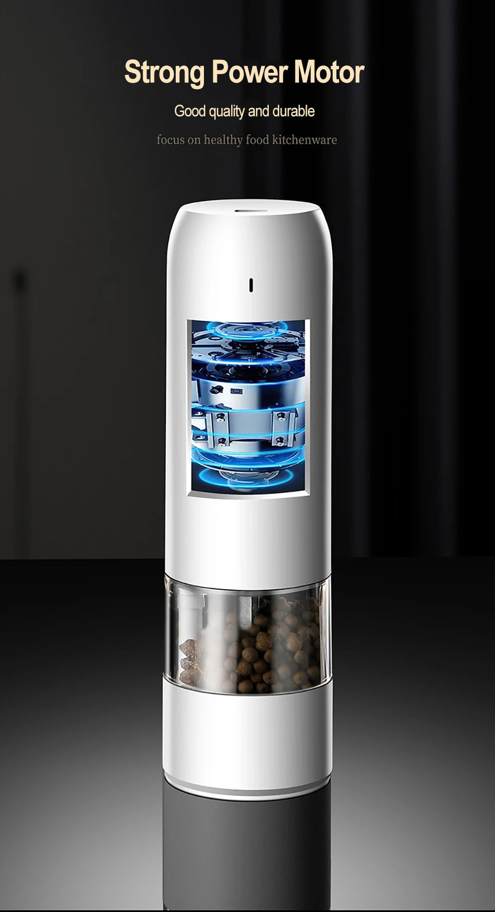 Rechargeable Electric Salt & Pepper Grinder – Adjustable Coarseness with LED & USB-C