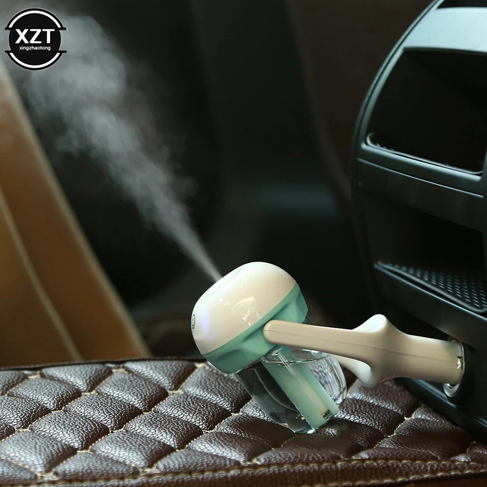 Car Air Humidifier & Negative Ion Purifier with Aroma Diffuser – Mini USB Mist Maker (12V Vehicle Power)