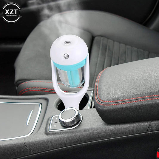 Car Air Humidifier & Negative Ion Purifier with Aroma Diffuser – Mini USB Mist Maker (12V Vehicle Power)