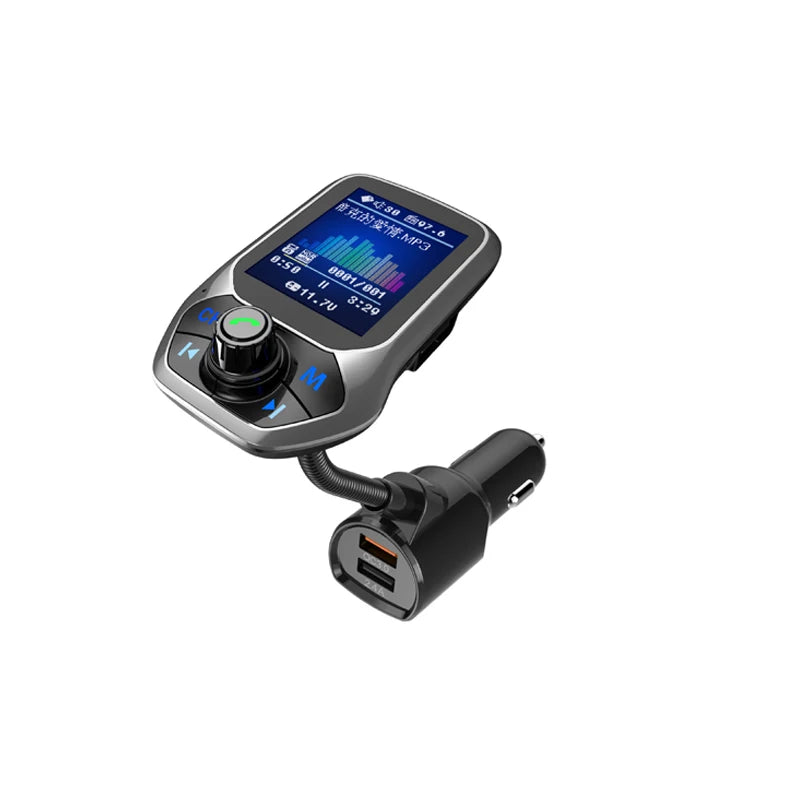 YASOKRO YSR31 Bluetooth FM Transmitter Car Kit – Hands-Free Calling, AUX & TF Card Music, Dual USB Charging