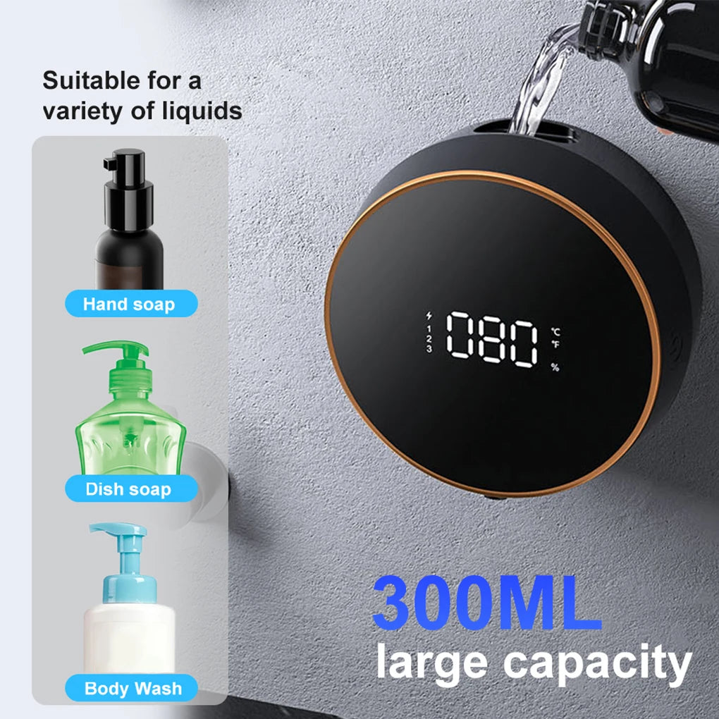 Touchless Automatic Foam Soap Dispenser – Wall Mount, 3-Level Adjustable, 2000mAh Battery
