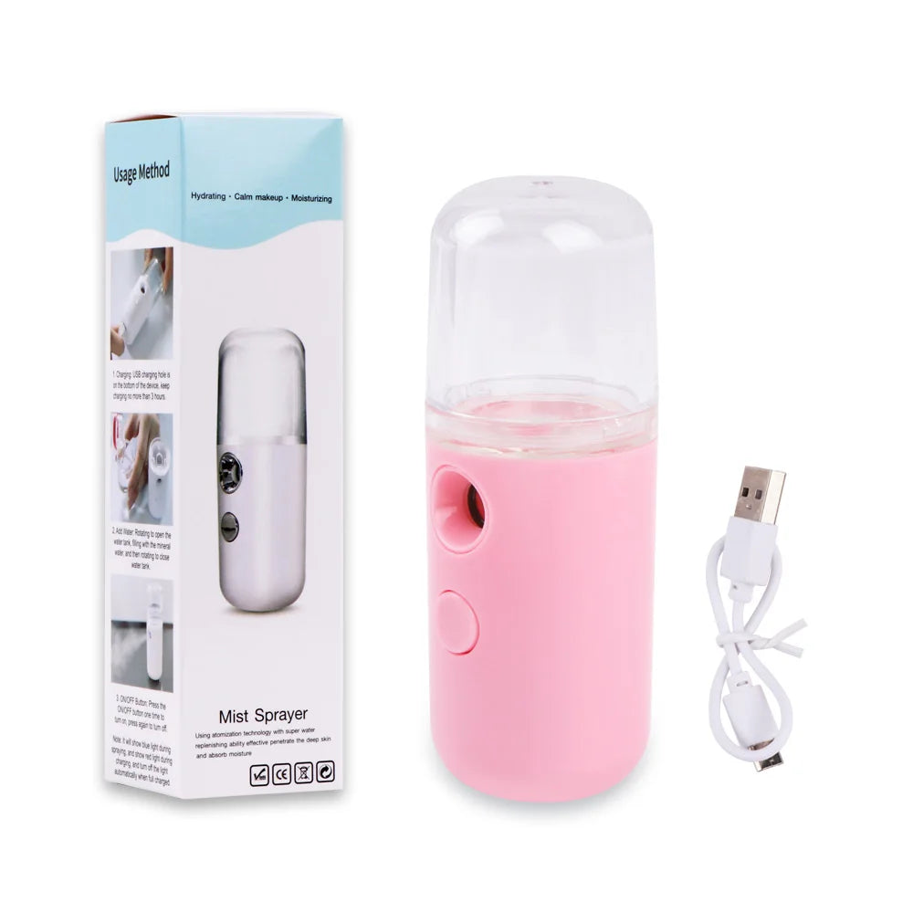 SALORIE Nano Facial Mist Sprayer – Rechargeable 30ml Ionic Face Spray for Skin Hydration