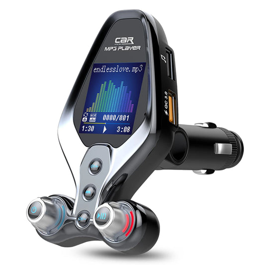 JINSERTA Bluetooth FM Transmitter with Dual USB QC3.0 Fast Charging & TFT Display – Hands-Free Car Kit (BT 5.0)