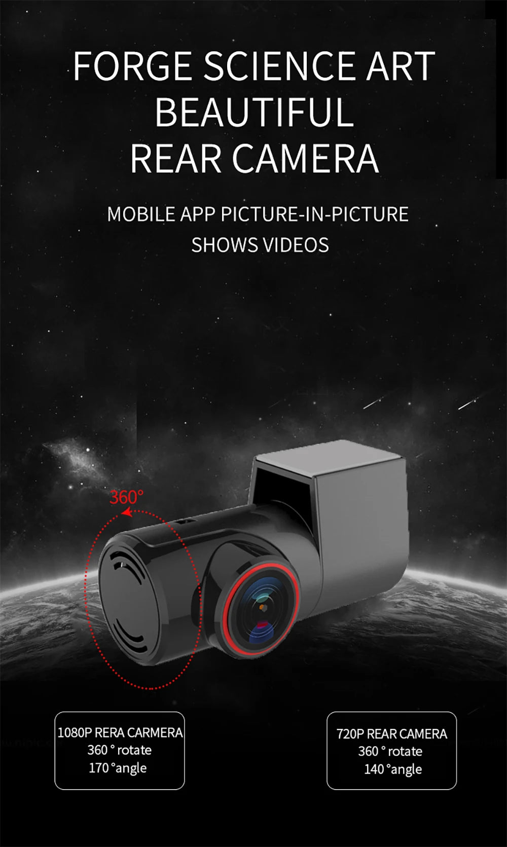 Sameuo U2000 4K Dash Cam – Front & Rear Car DVR with WiFi, Night Vision & Parking Monitor