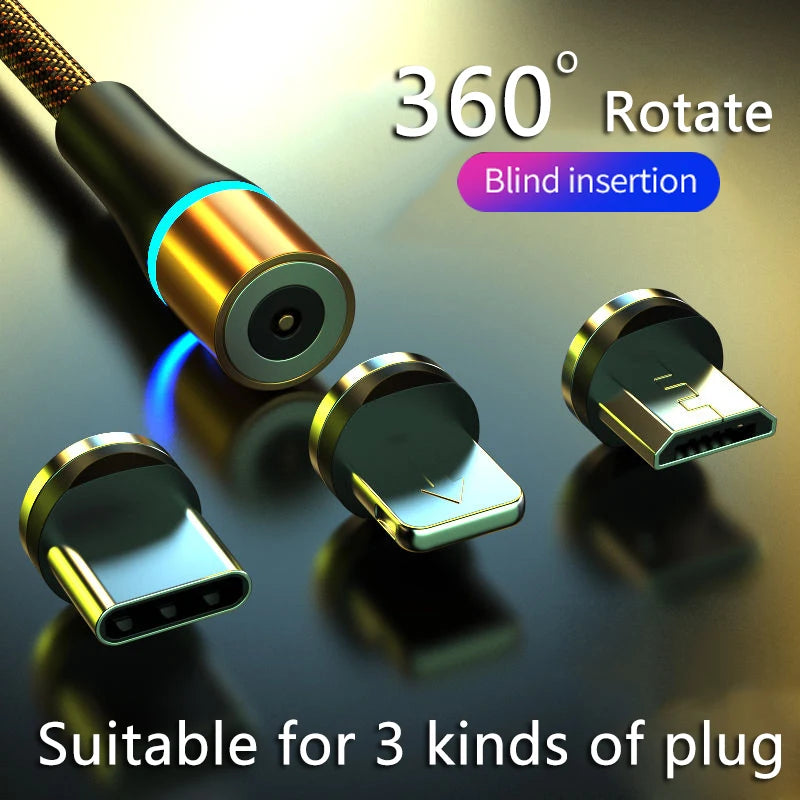 Magnetic Charging Cable 1m – Micro USB & Type-C Nylon Cable for Android Devices
