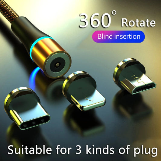 Magnetic Charging Cable 1m – Micro USB & Type-C Nylon Cable for Android Devices