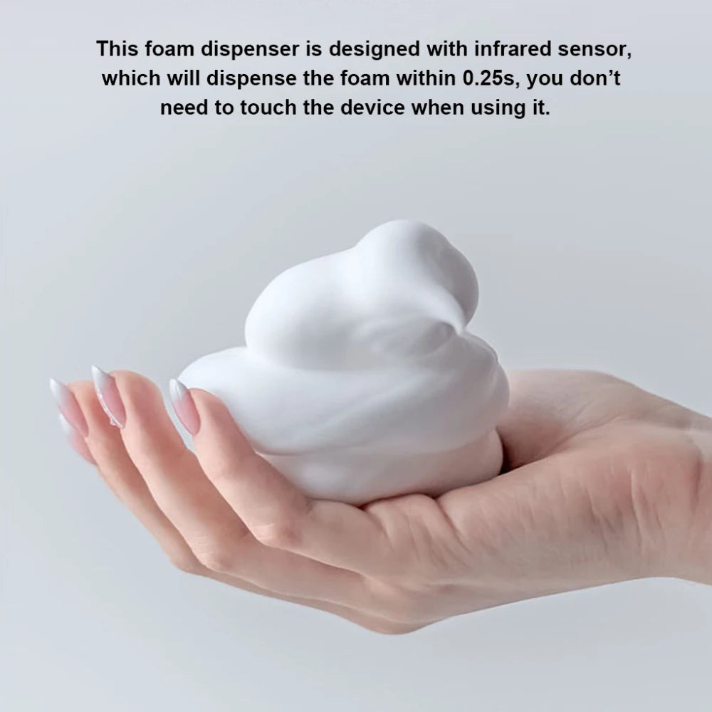 Touchless Automatic Foam Soap Dispenser – Wall Mount, 3-Level Adjustable, 2000mAh Battery