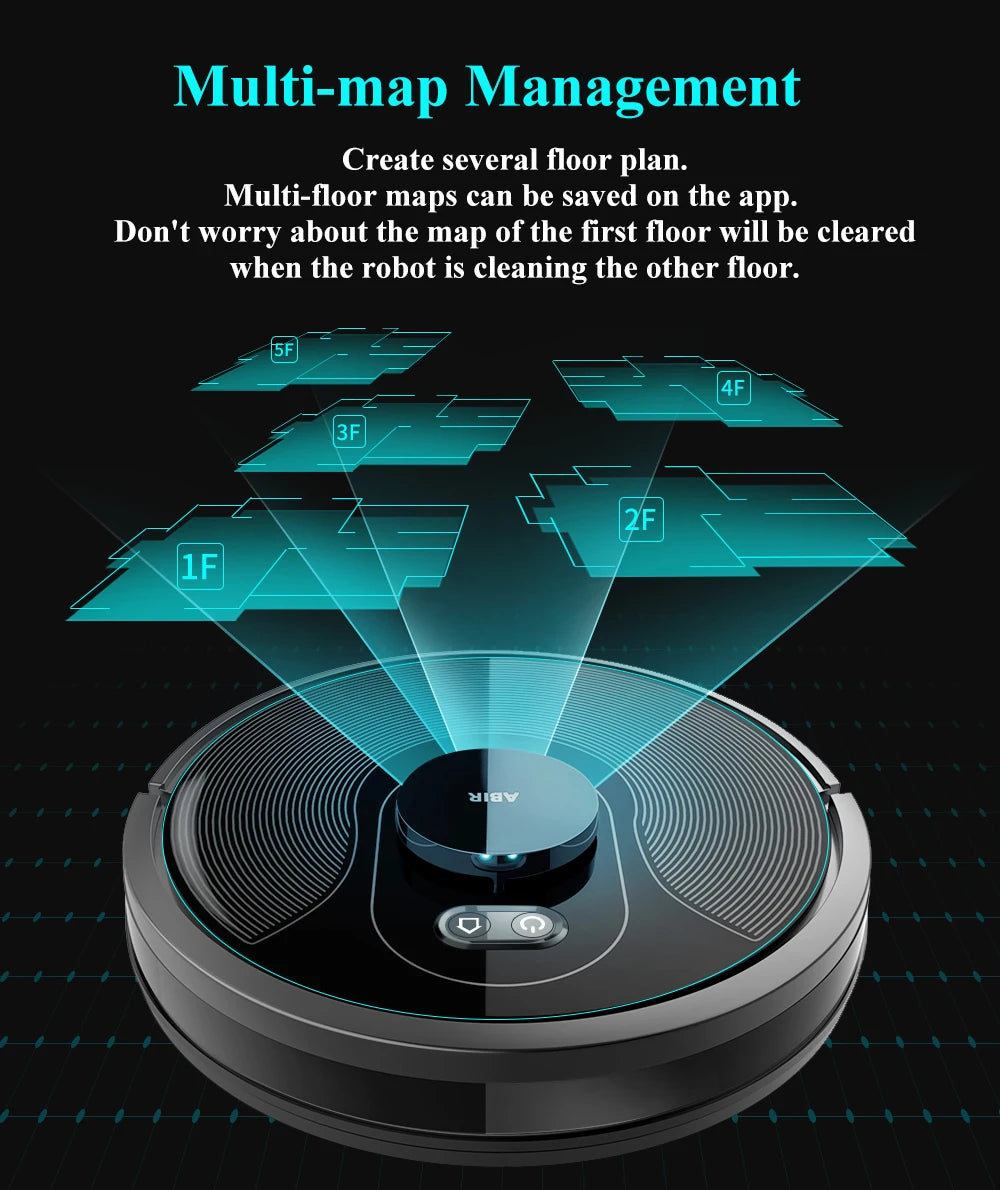 ABIR X8 Smart Robot Vacuum Cleaner – Dual Laser SLAM, Y-Shape Mopping, 3-Year Warranty