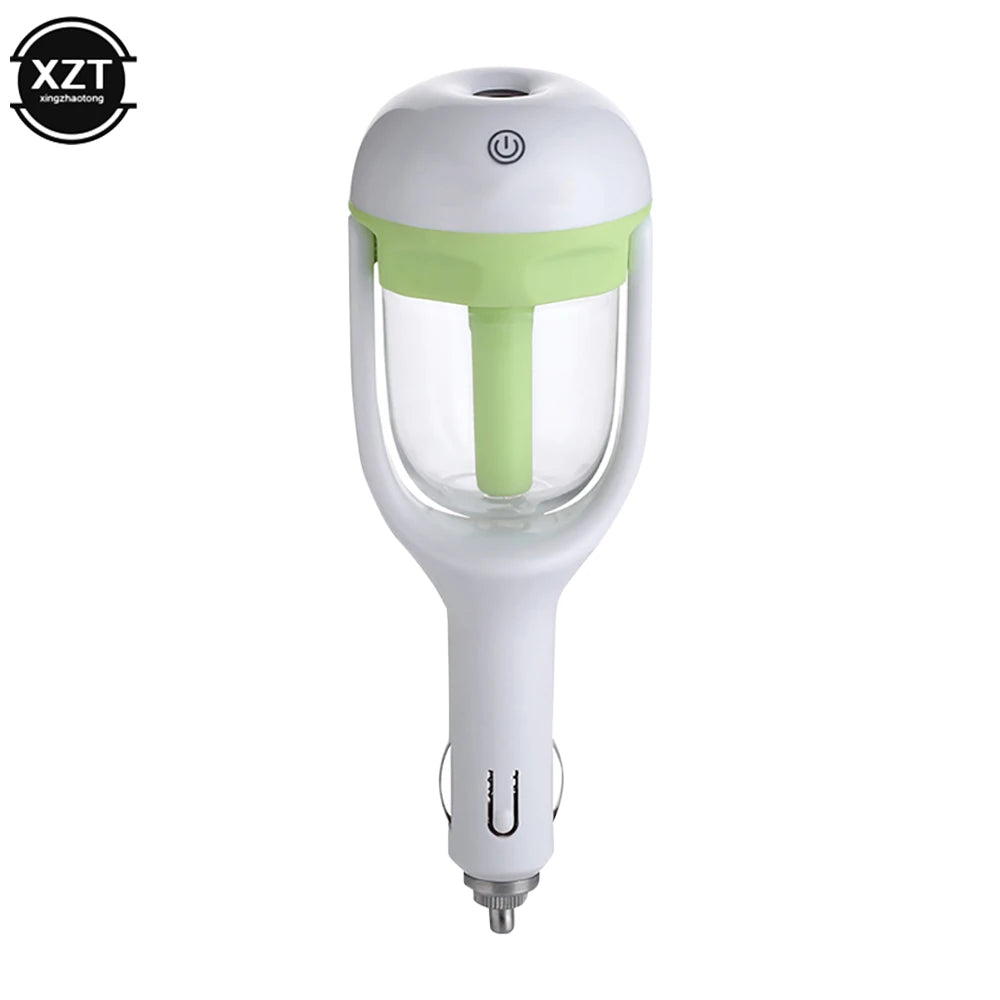Car Air Humidifier & Negative Ion Purifier with Aroma Diffuser – Mini USB Mist Maker (12V Vehicle Power)
