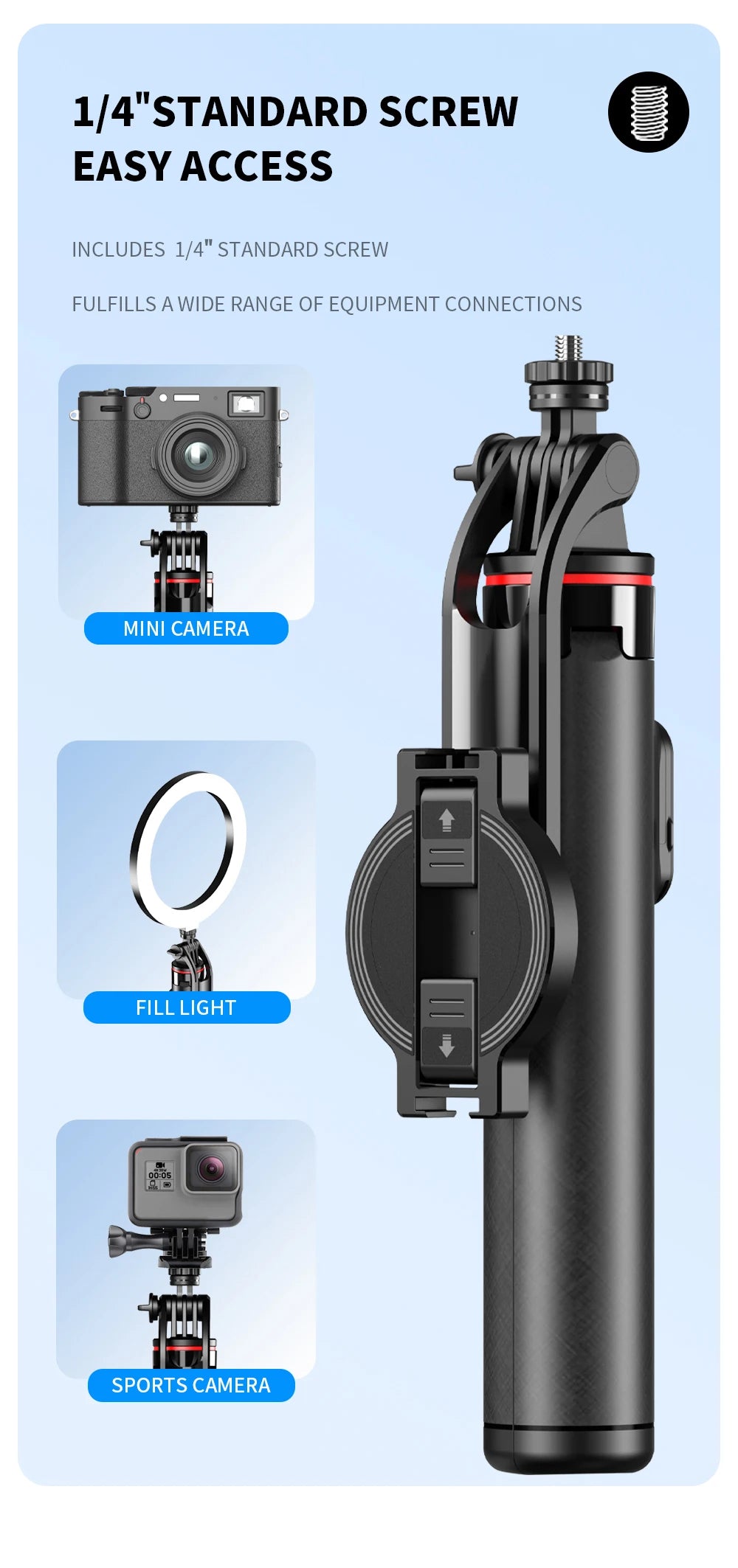 Magnetic Bluetooth Selfie Stick Tripod with Remote – Selfieshow C20