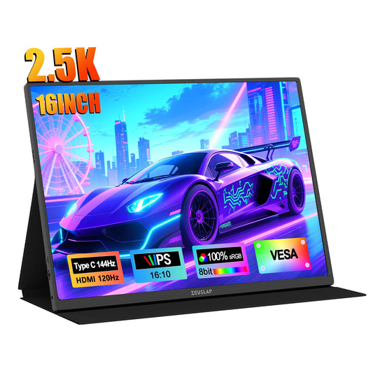 EUSLAP P16K 16 Inch QHD Portable Monitor | 144Hz 16:10 IPS | 500 Nits HDR500 | USB-C / HDMI