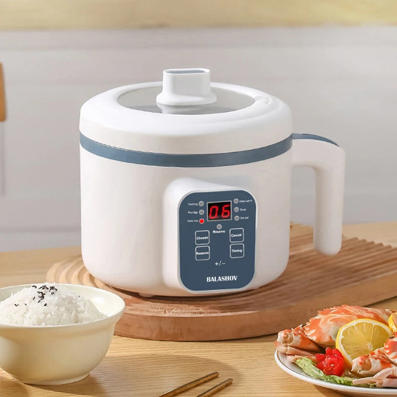 BALASHOV Compact Electric Rice Cooker 1.7L – Non-Stick Inner Pot, Steaming Basket Included