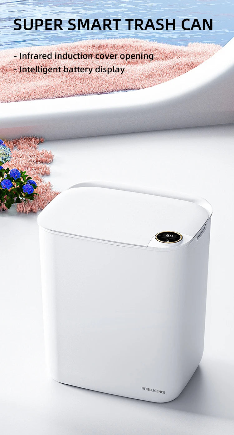 18L/20L Automatic Smart Trash Can – IPX5 Waterproof, Antibacterial Lamp, Long Battery Life