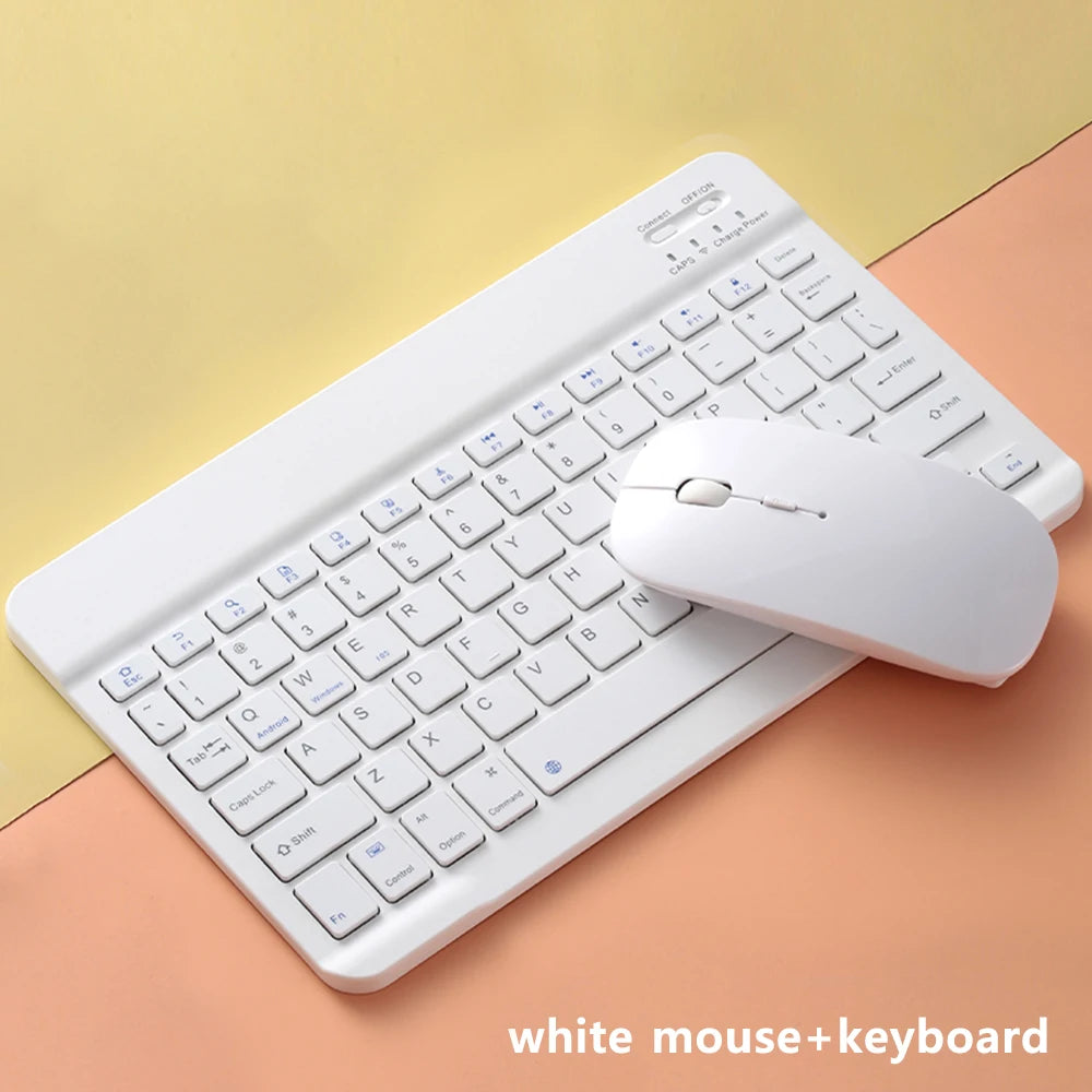 Bluetooth Keyboard with Wireless Mouse – Rechargeable, Home Office Ready